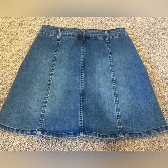 Hot Kiss Y2K Button Front Denim Mini Skirt A-Line Size 1 - Picture 4 of 5
